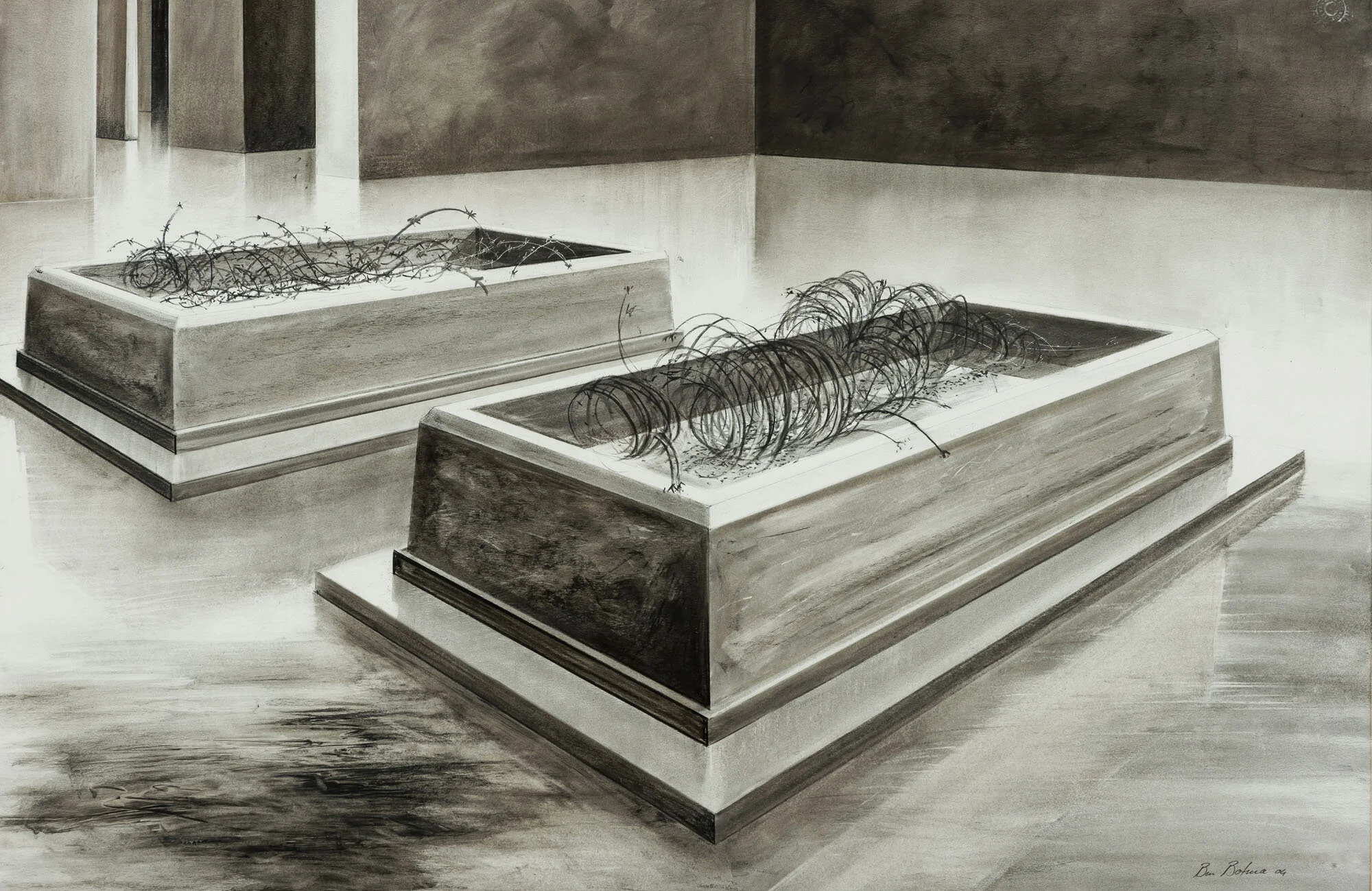 artefak<p font-weight="200">2004<br>Charcoal and Pitt on paper<br>52 x 72 cm</p>