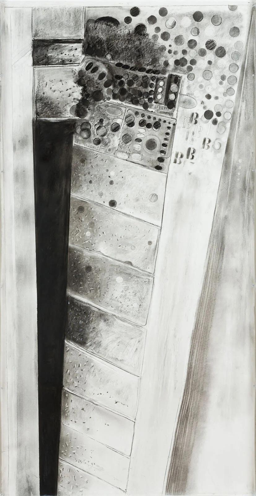 kiln series iv<p font-weight="200">2017<br>Charcoal on paper<br>146 x 76 cm</p>