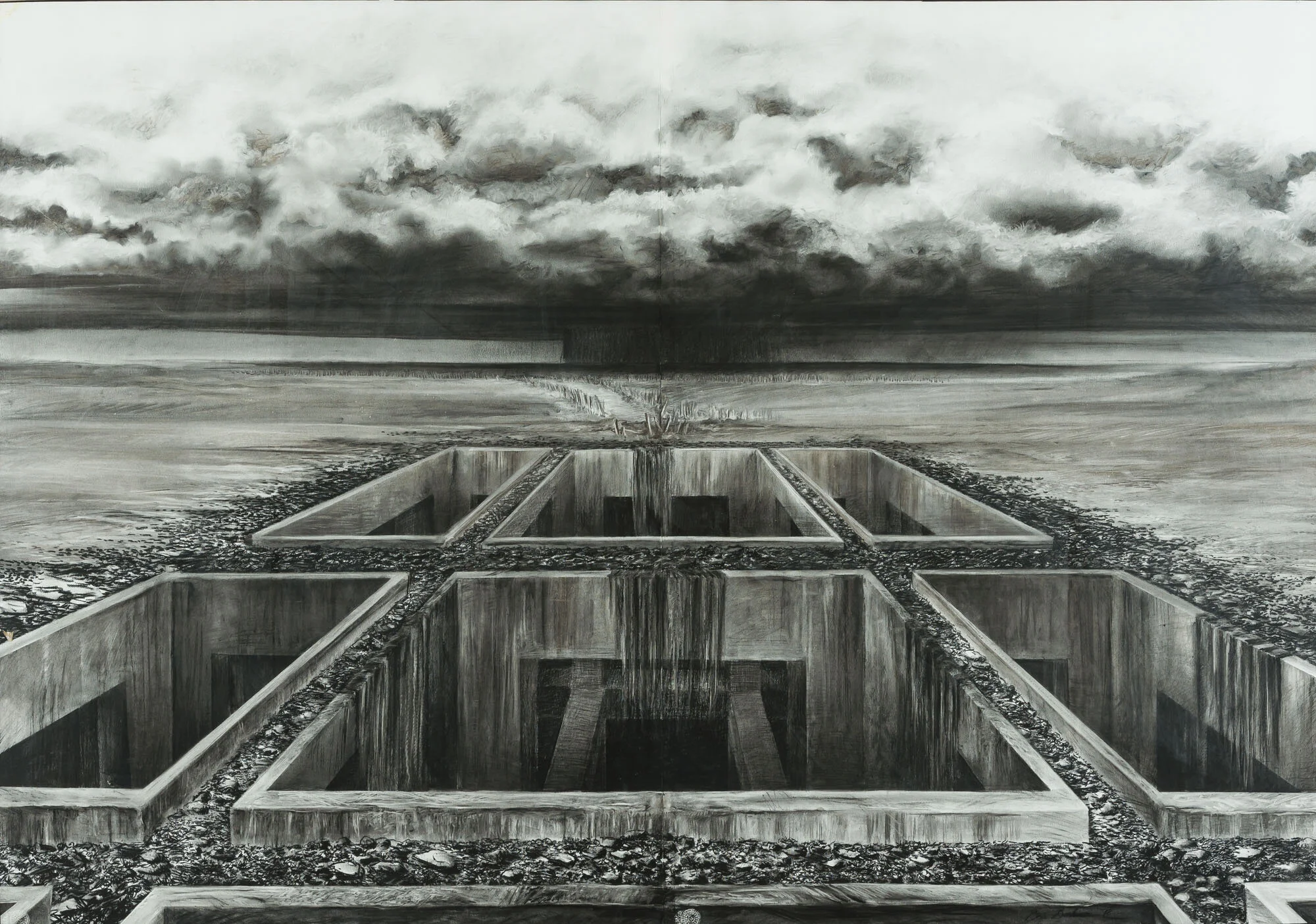 ontblood<p font-weight="200">1998<br>Charcoal and pitt on paper<br>99 x 140 cm</p>