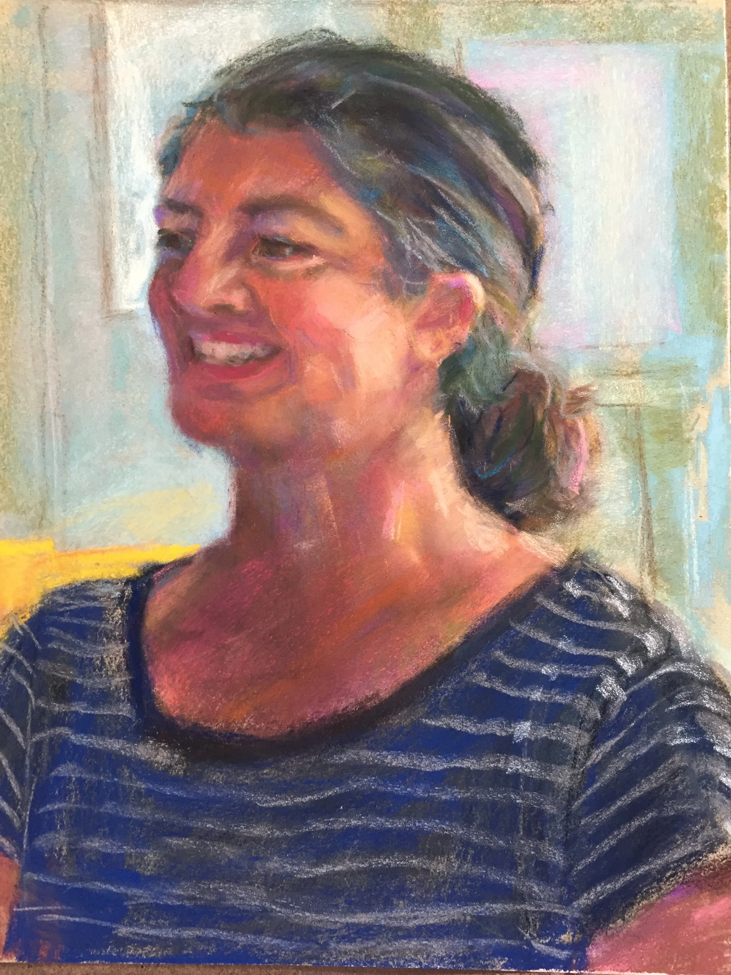 Valerie, 2018, 11 1/2"x15, pastel on paper.