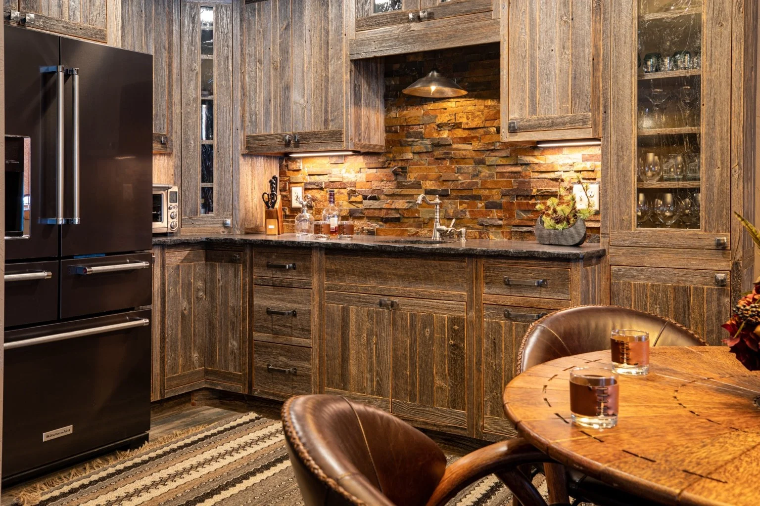 Antler Lake Lodge Barnwood Cabinets — Reclaimed Rustic Woodworks