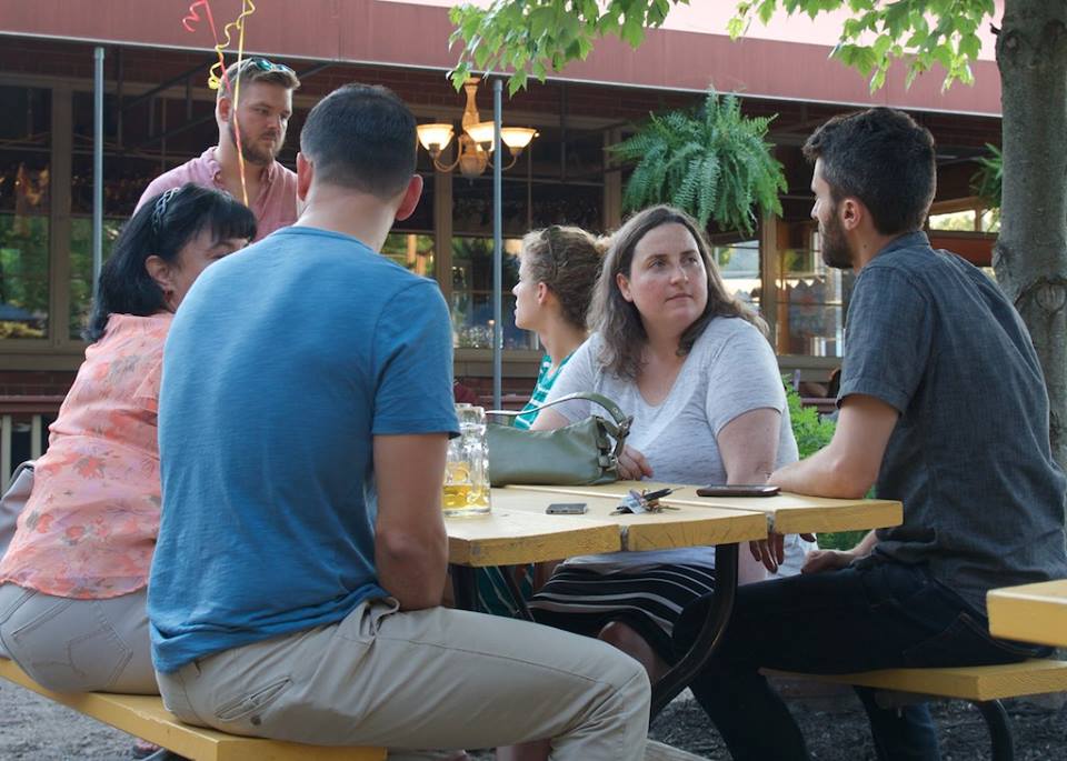  Lecturers Victor, Eric, Erin, and Alex at our Contract Ratification Party in July 2018. 