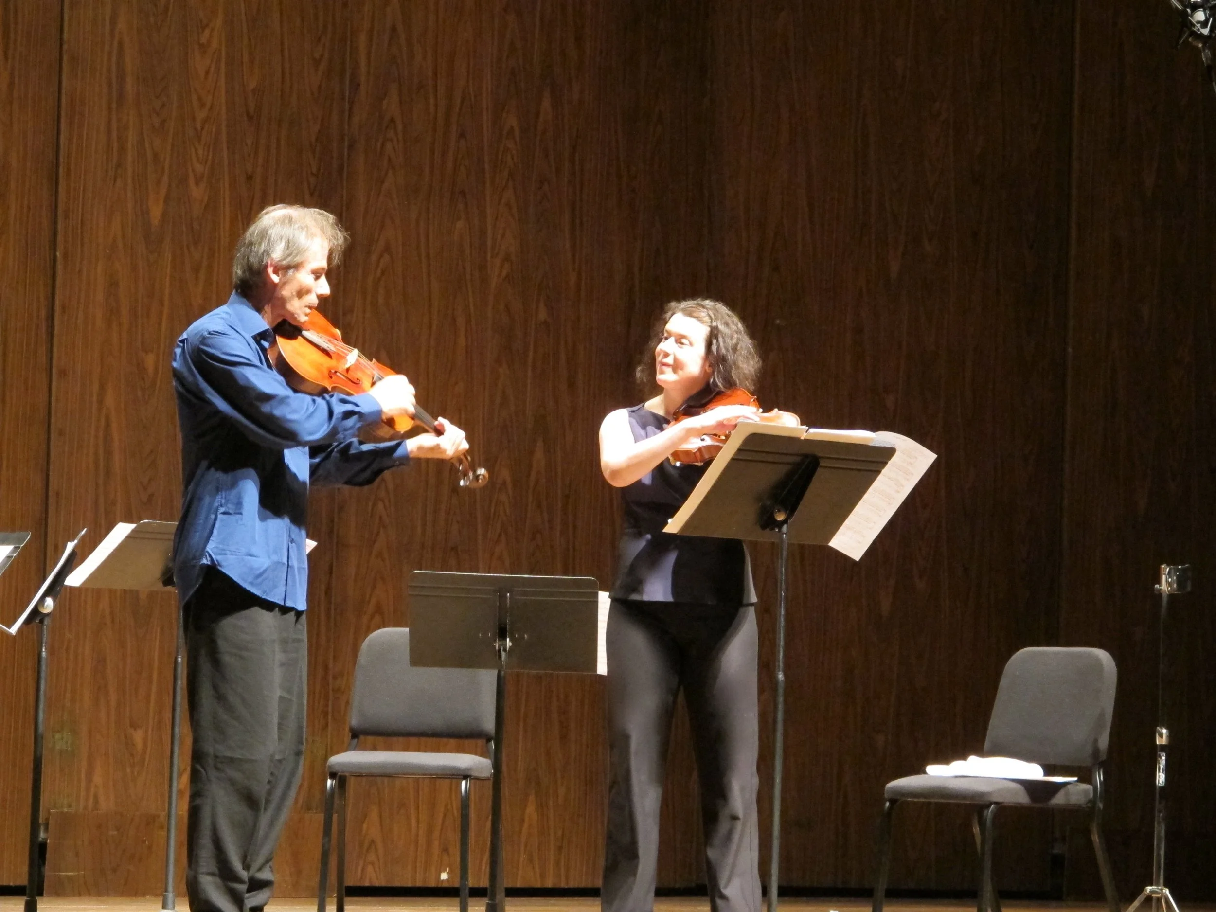 Garth Knox and Melia Watras in performance. Photo by Joanne DePue