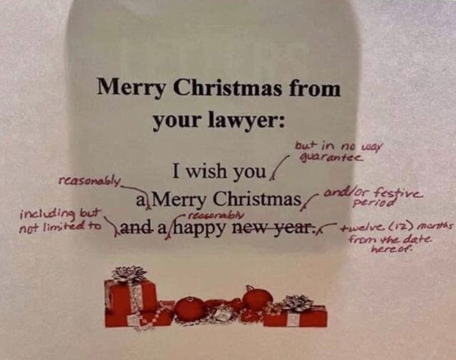 For anyone who reviews contracts, works with lawyers or is one themselves - this one is for you! 😂 Hope everyone had a great holiday! 🎄🎅🏻🎁🍷