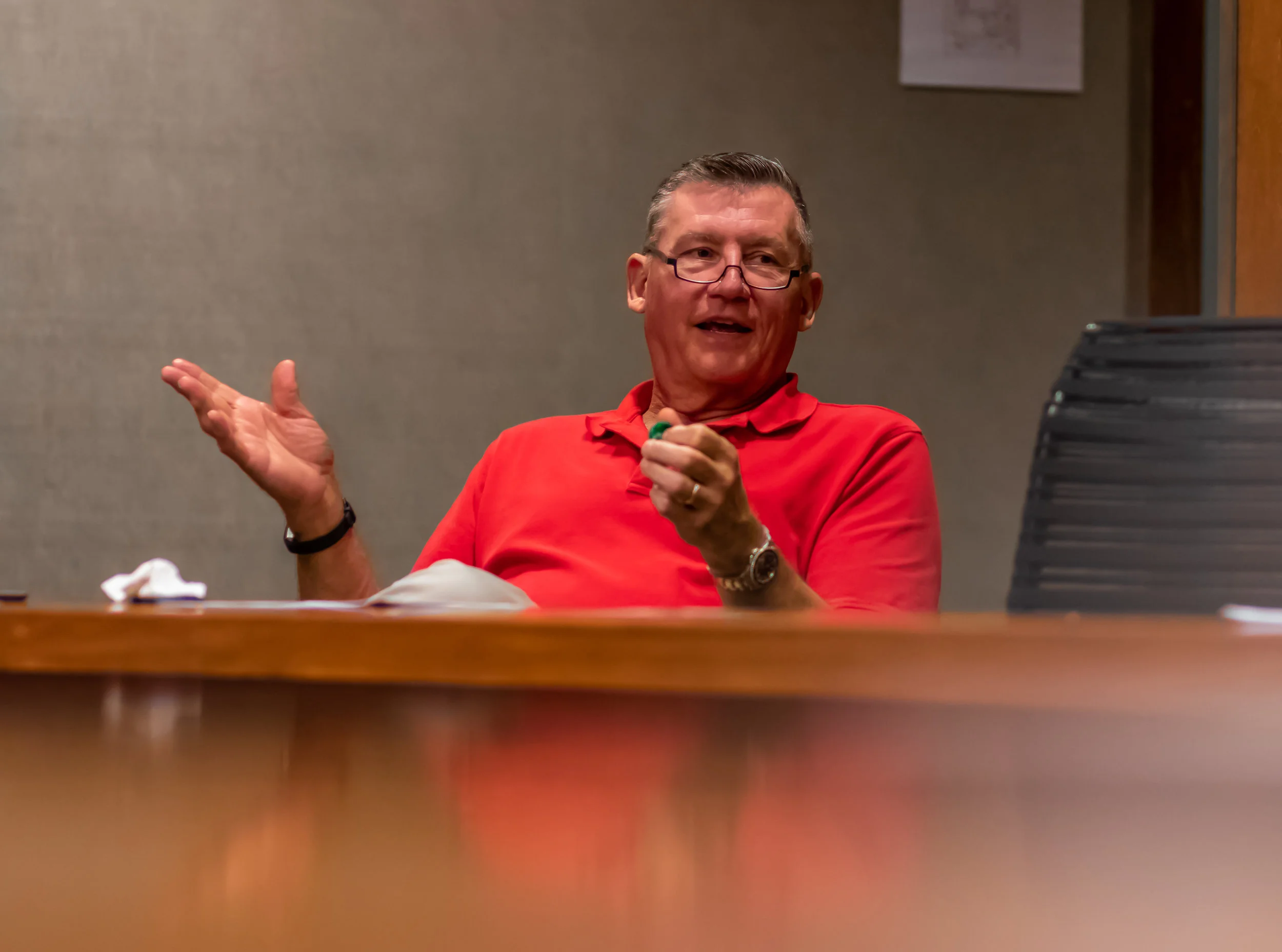 Dr. William Cotton facilitates discussion during an August 2018 Public Policy and Political Action Committee (PAC) meeting