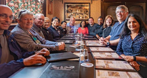 PLA Fellows share a meal at the retreat. Photo by Dr. Robert Balchick