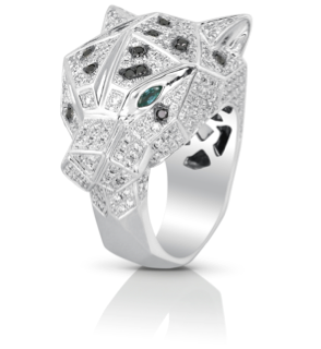 Diamond and Emerald Panther Ring