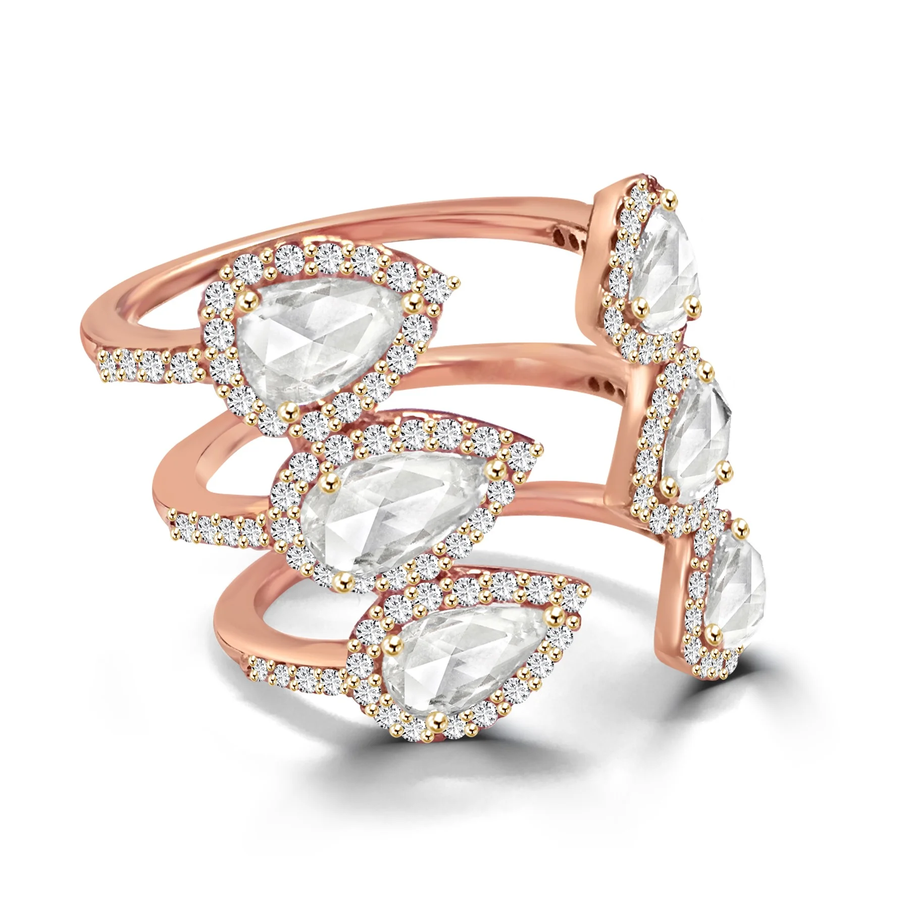 Rose Gold Rose Cut Diamond Arrow Ring copy.JPG