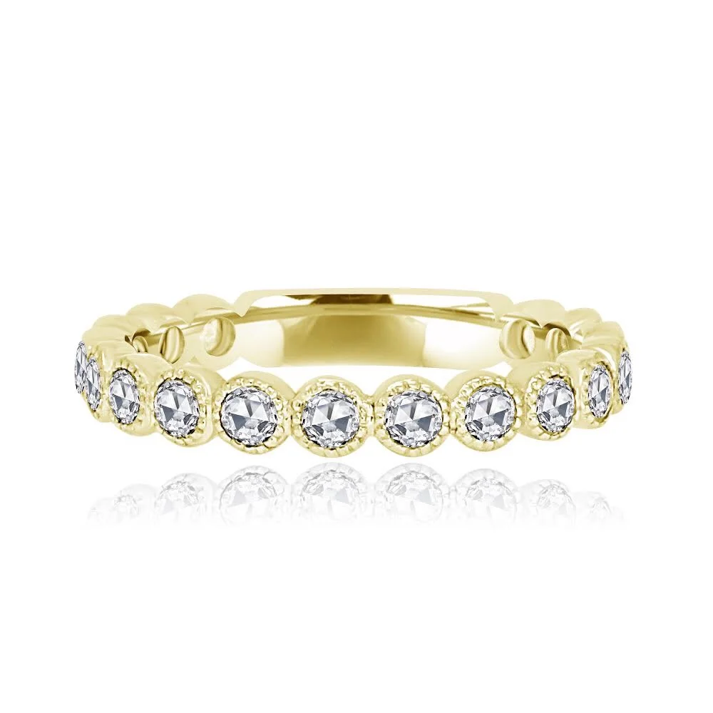Rose Cut Yellow Gold Diamond Stackable Ring.jpg