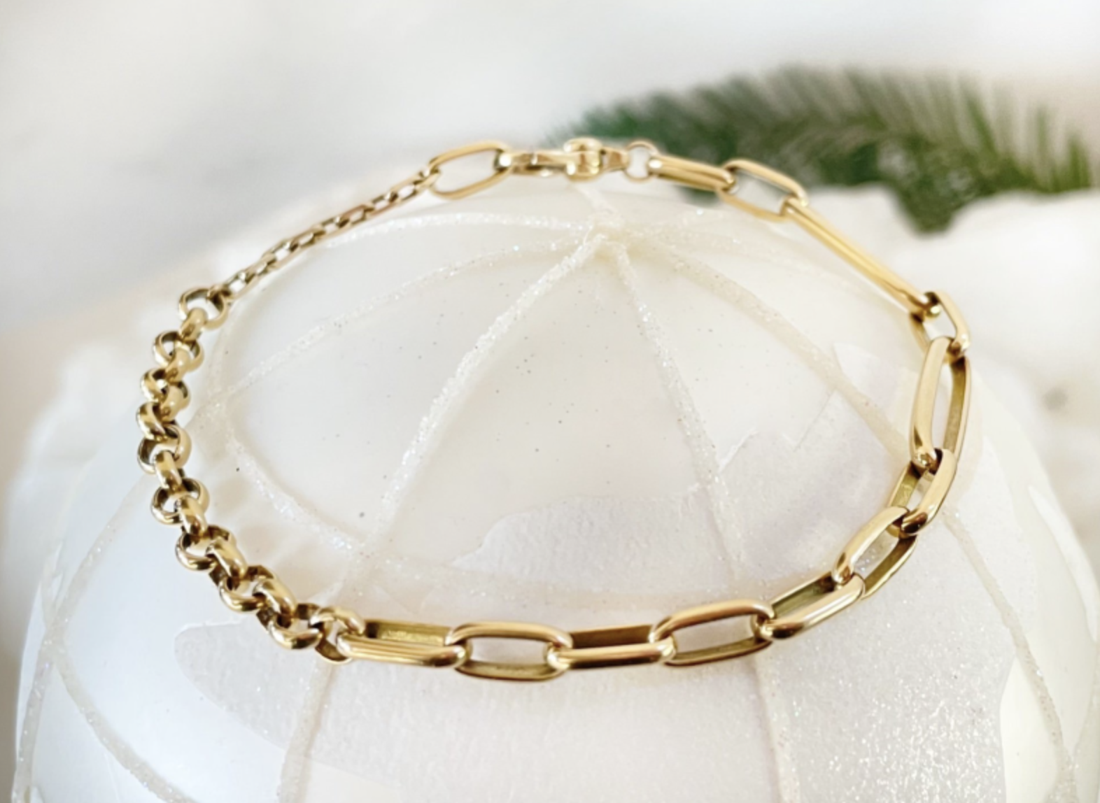 Mixed Shape Gold Tennis Bracelet