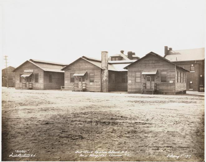 Les travailleurs italiens de l'Ile de Bedloe - fin 19eme - nps.gov