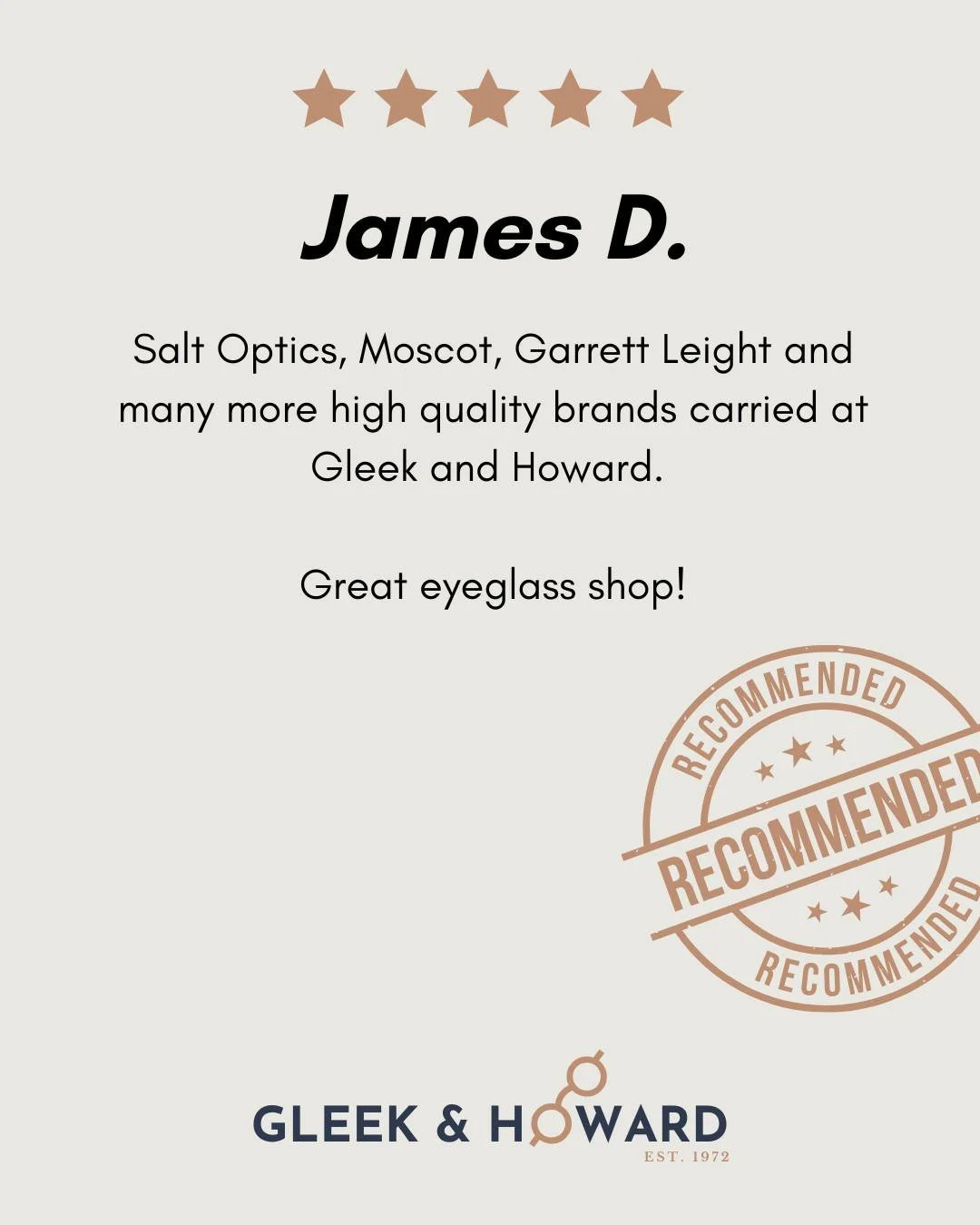 Thanks James. We appreciate you!

Link in bio

#testimonial #review #gleekandhoward #montclairnj #montclair #newjersey #nj #montclairstyle #newjerseystyle #njluxury #njstyle #eyeglasses #eyewear #glasses #independent #optician #vision #shoplocal #sho