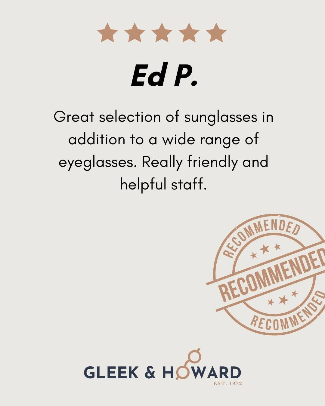 Thanks Ed for the review! We appreciate you stopping by 🤓

Link in bio

#testimonial #review #gleekandhoward #montclairnj #montclair #newjersey #nj #montclairstyle #newjerseystyle #njluxury #njstyle #eyeglasses #eyewear #glasses #independent #optici