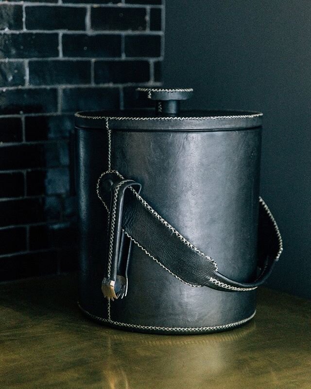A beautiful accessory that actually serves a purpose. A home run in the MB playbook. #functionaldecor #icebucket #cocktails #leather #homeaccessories #giftideas #fathersdaygifts #fathersday #giftsforhim #barware #onsale #onsalenow #mbpicks #homeacces