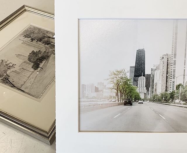 I have a passion for creating one-a-kind artwork. So when I came across a vintage sketch (left) framed and ready to hang, I snagged it for my clients who recently moved from downtown to the suburbs leaving behind breathtaking views of iconic #lakesho