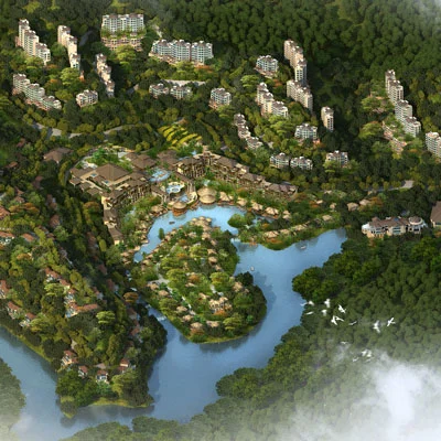 NAN KUN SHAN ECO-HEALTH RESIDENCES Huizhou, Guangdong, China Tucked into the lush mountainsides around the resort will be the Eco-Health Residential Development, comprising an exclusive resort community of villas and apartments. The resort community will promote sustainable practices and healthy, wholesome living.