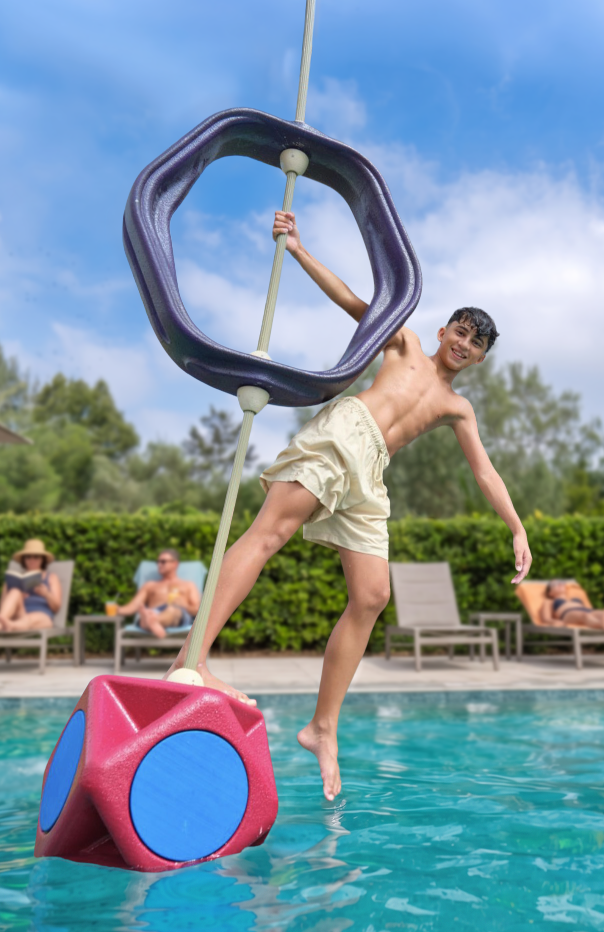 a participant enjoying the AquaNinja FLX challenge element