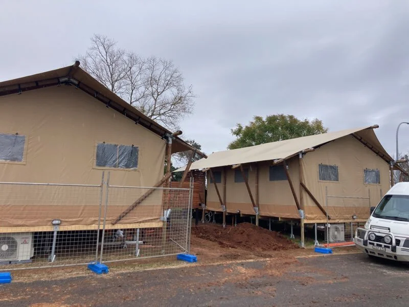 What the... wiring tents???