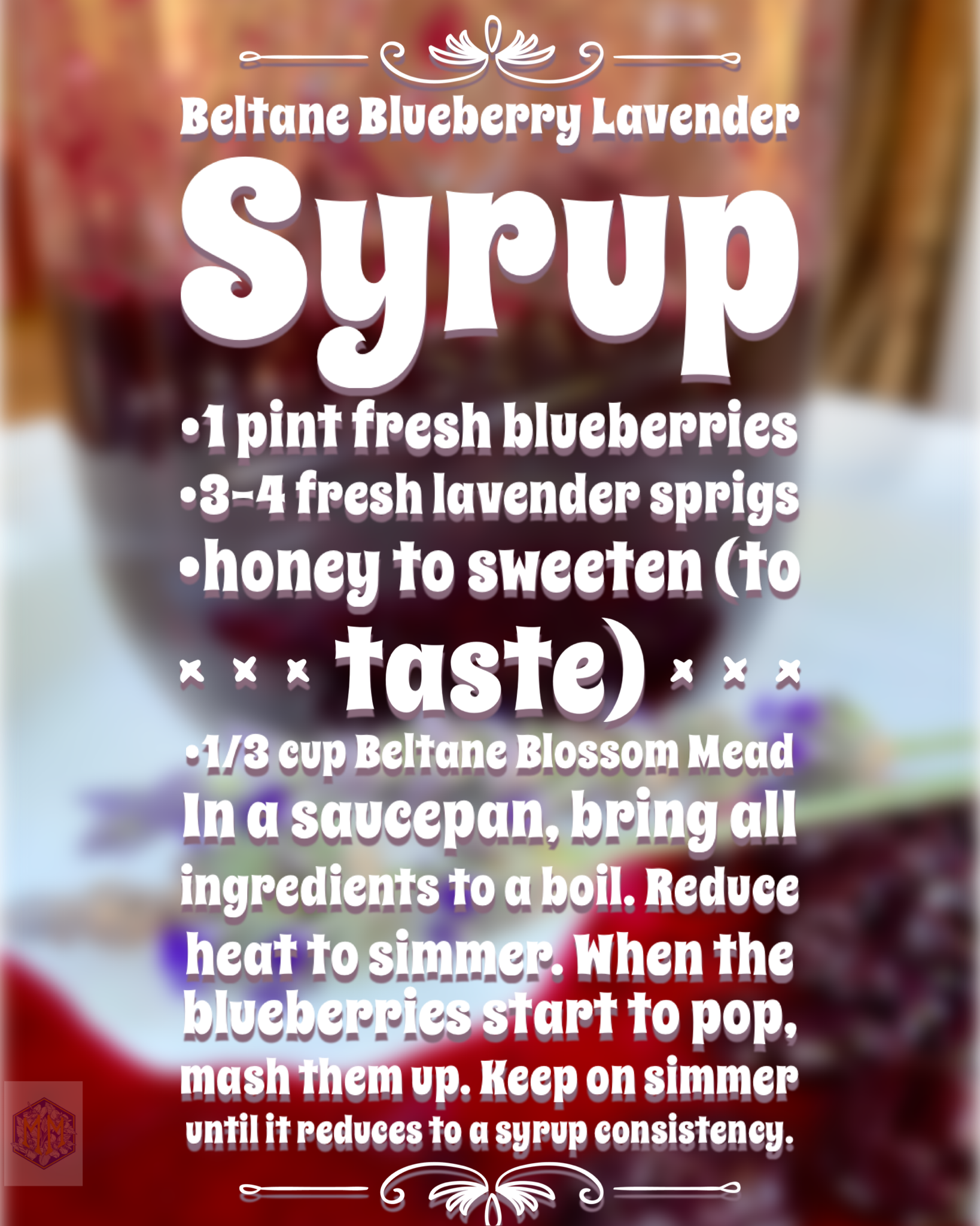 Beltane Blueberry Lavender Syrup recipe.PNG
