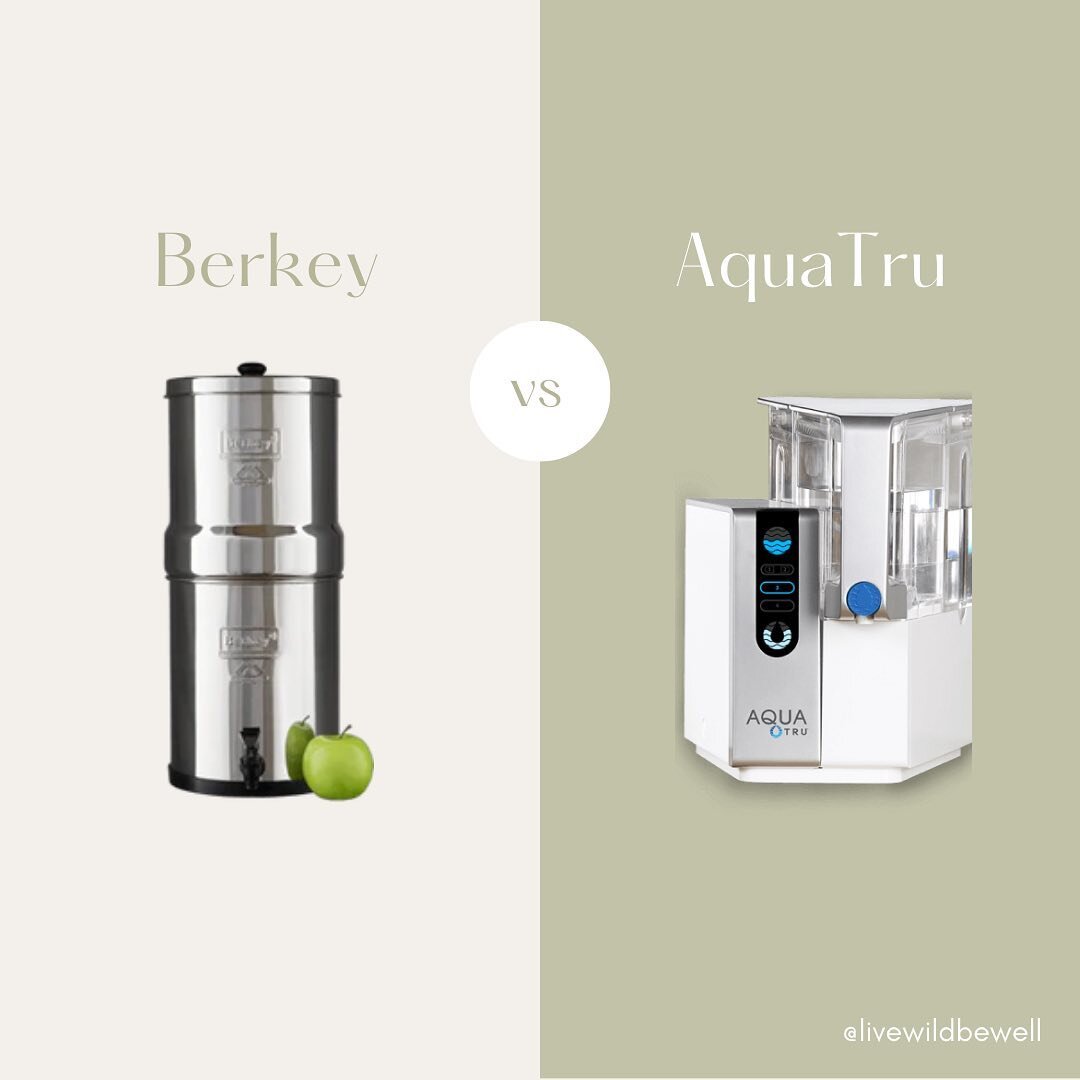 I should start this post by saying that we own both of these countertop water filtration systems! We had a Berkey first (probably for the last 4-5 years) and then bought our AquaTru roughly 1-1.5 years ago. They&rsquo;re both great systems that are h