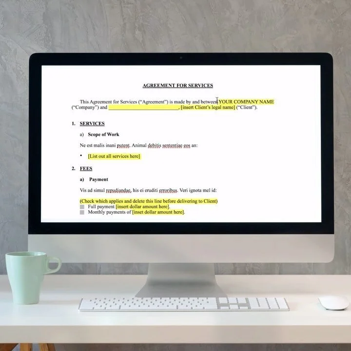 Did you know I draft and sell customizable legal contract templates for entrepreneurs? 📝
⠀⠀⠀⠀⠀⠀⠀⠀⠀
These fully customizable legal contract templates are created with you, the entrepreneur in mind.  They are rock solid and attorney drafted to make su