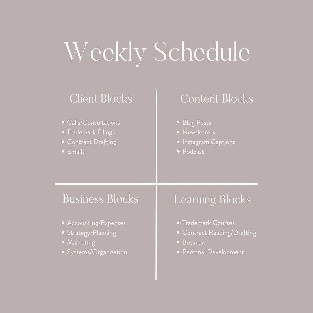 I always find it interesting seeing how other entrepreneurs plan their days/weeks, so I thought I would share mine!
⠀⠀⠀⠀⠀⠀⠀⠀⠀
I spend my days between 4 main blocks, client, content, business and learning.
⠀⠀⠀⠀⠀⠀⠀⠀⠀
Now I don't do each block everyday,