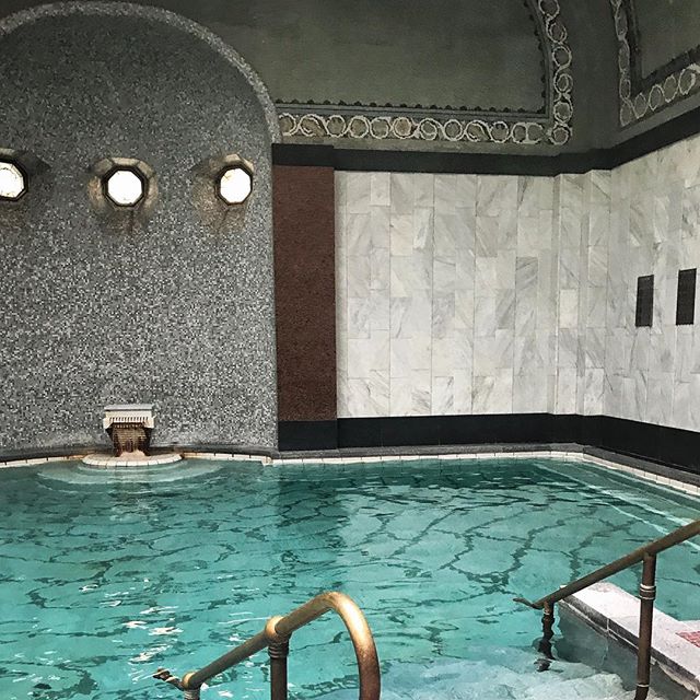 After doing tons of walking on this trip, a soak in restorative thermal waters is just what I needed.  If you go in the morning, it&rsquo;s practically empty. #budapest #thermalbaths #relaxing