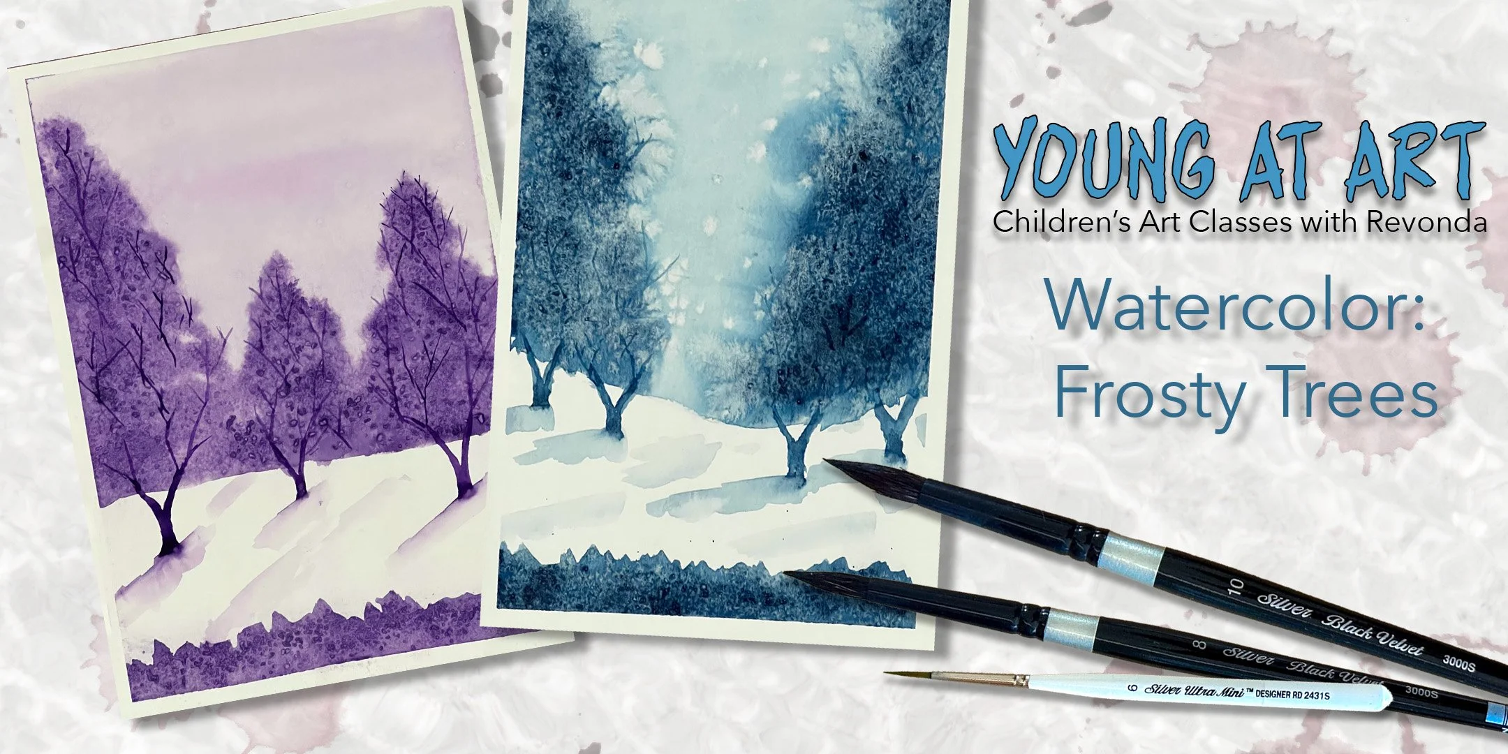 Young at Art: Watercolor Frosty Trees