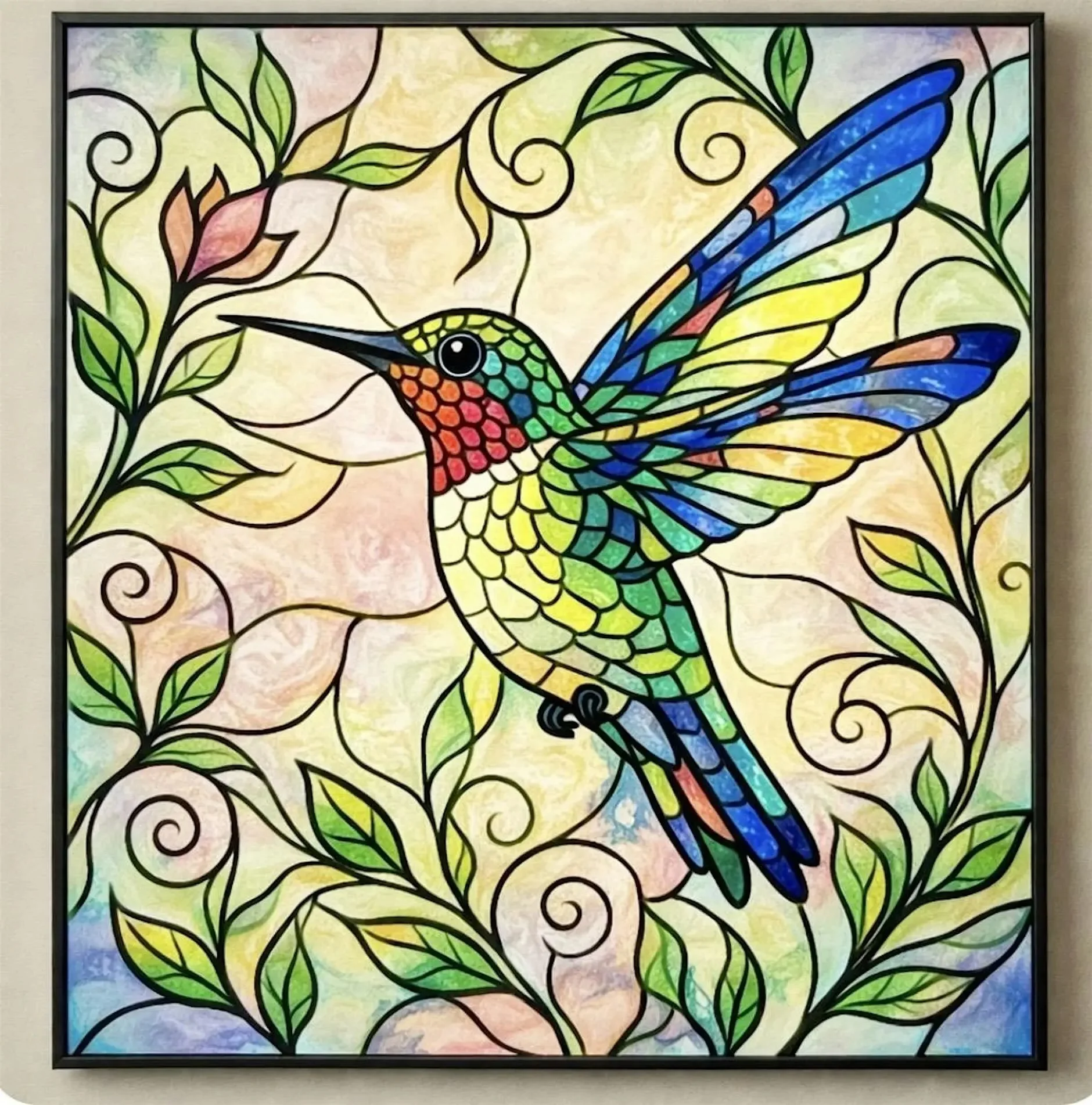 Stained Glass Hummingbird Paint Class with Kym Easter