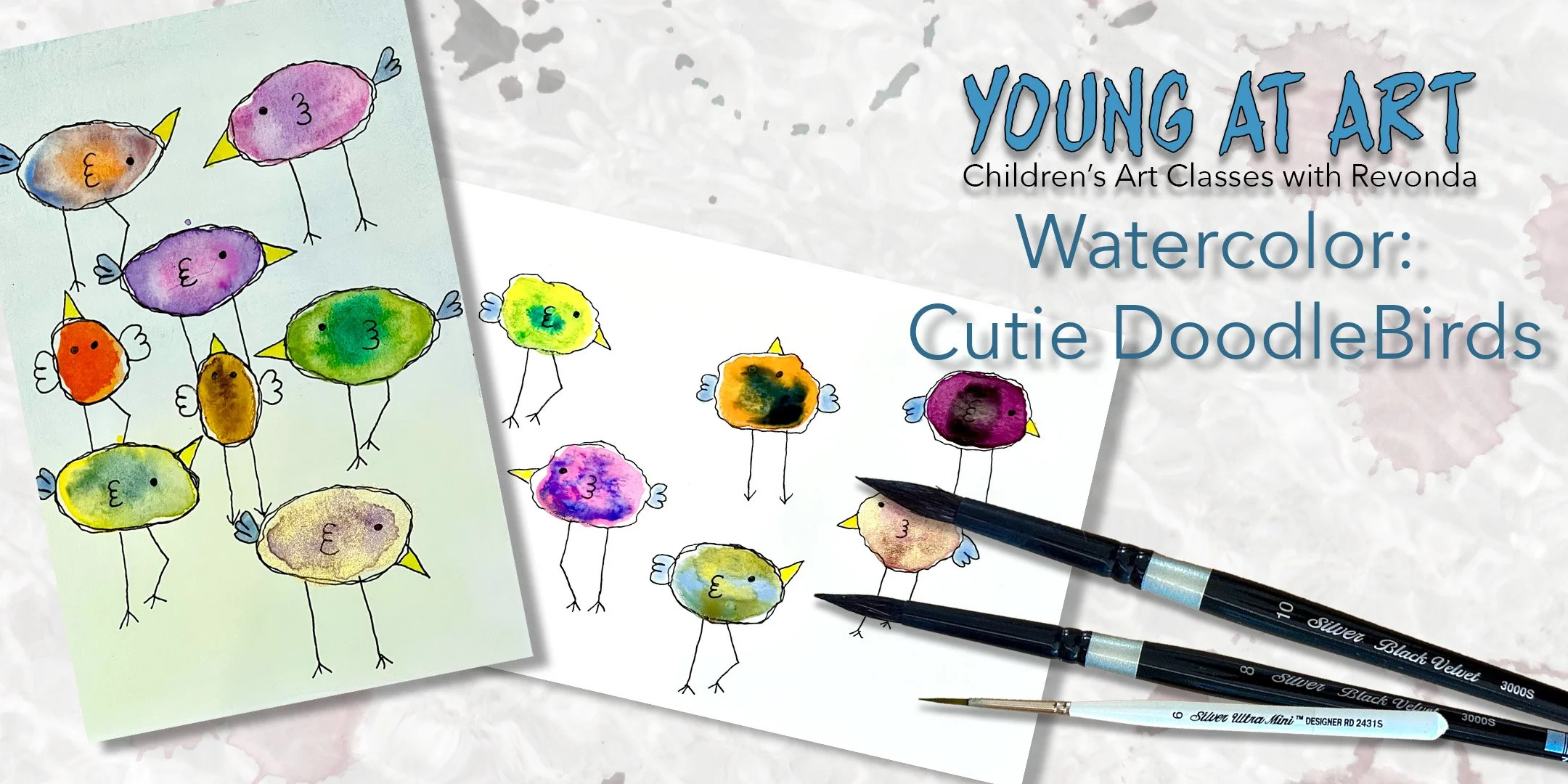 Young at Art: Watercolor Cutie Doodle Birds