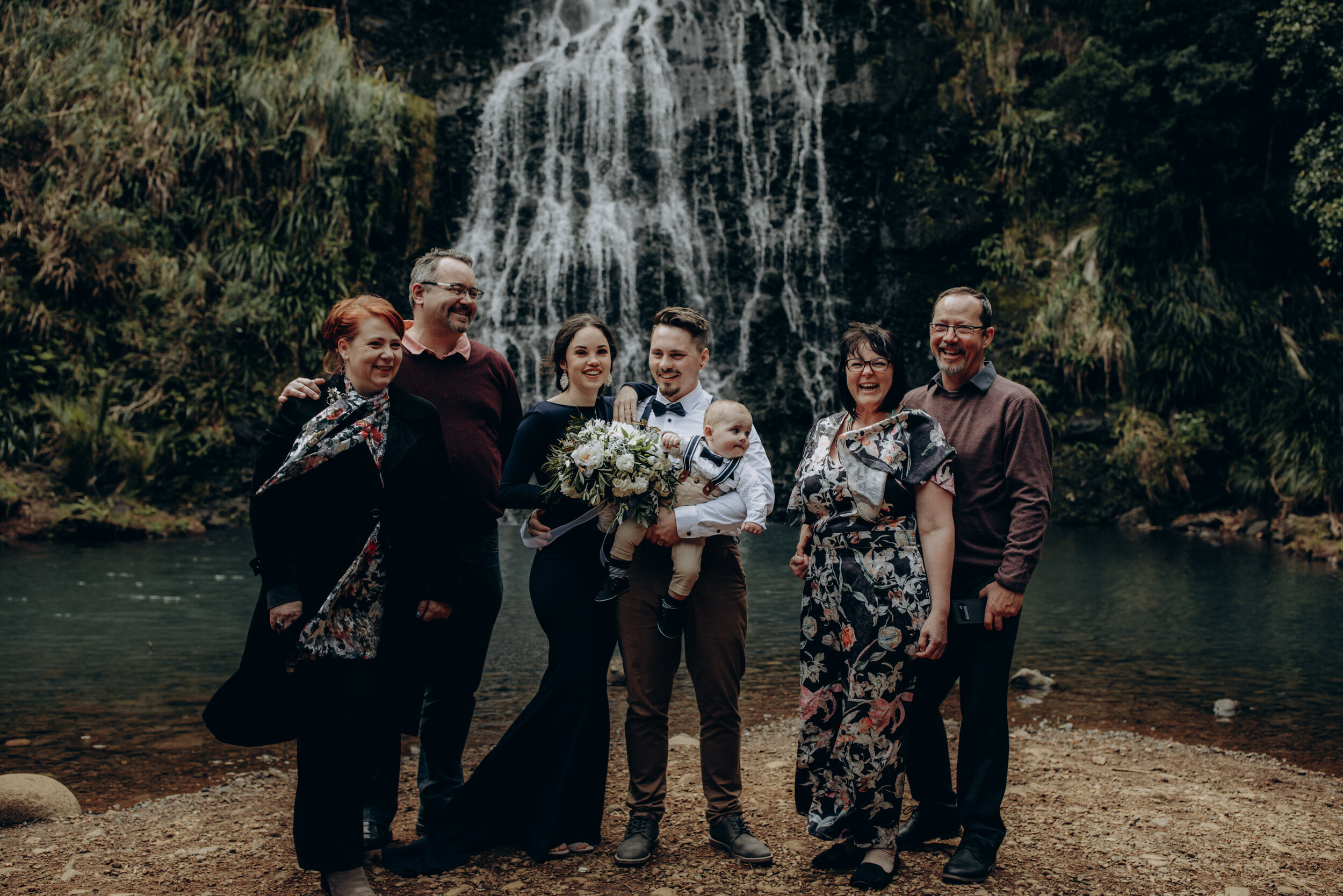 Small intimate wedding | Karekare waterfall | Auckland Elopement photographer | New Zealand Elopement wedding photography  