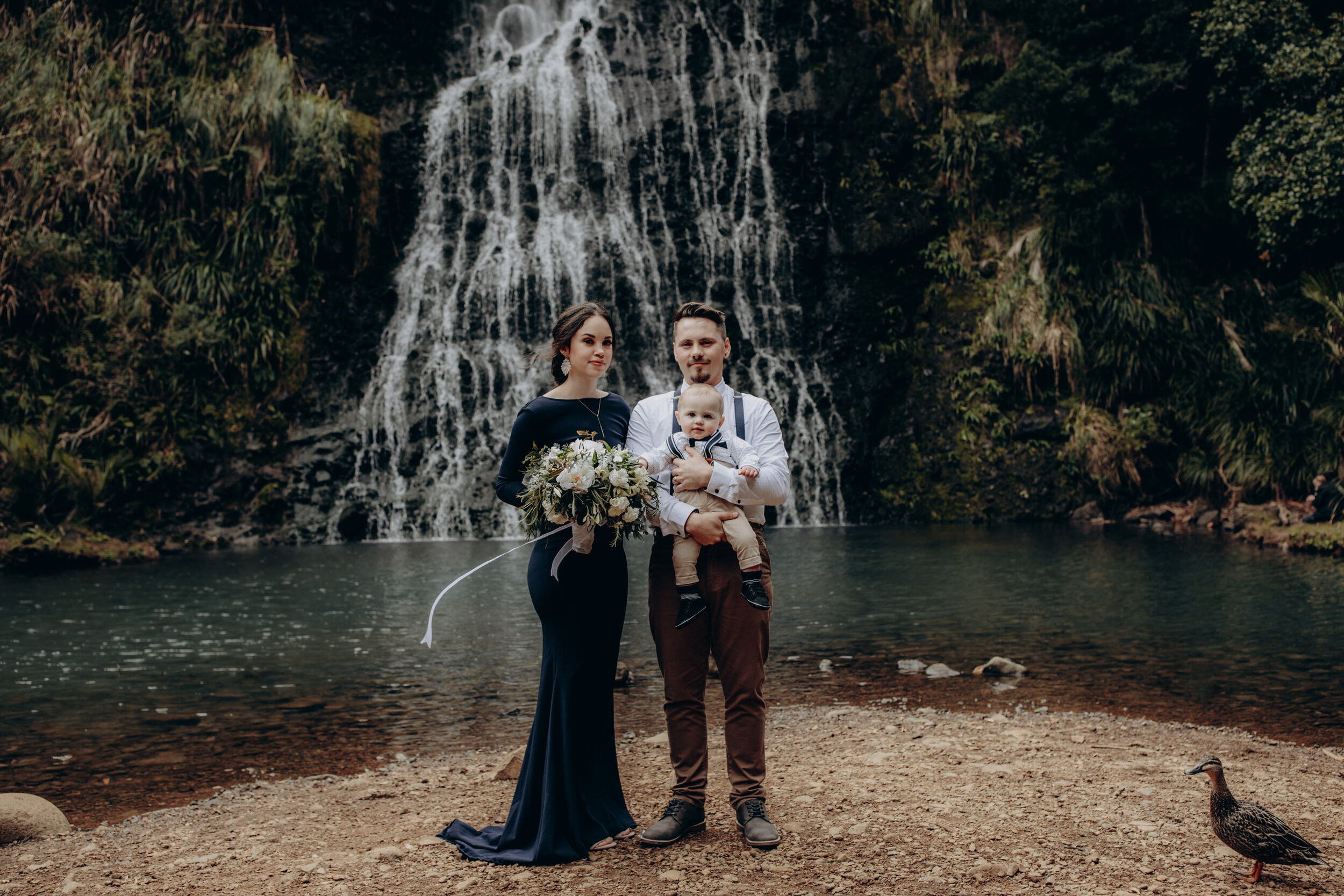 Small intimate wedding | Karekare waterfall | Auckland Elopement photographer | New Zealand Elopement wedding photography  