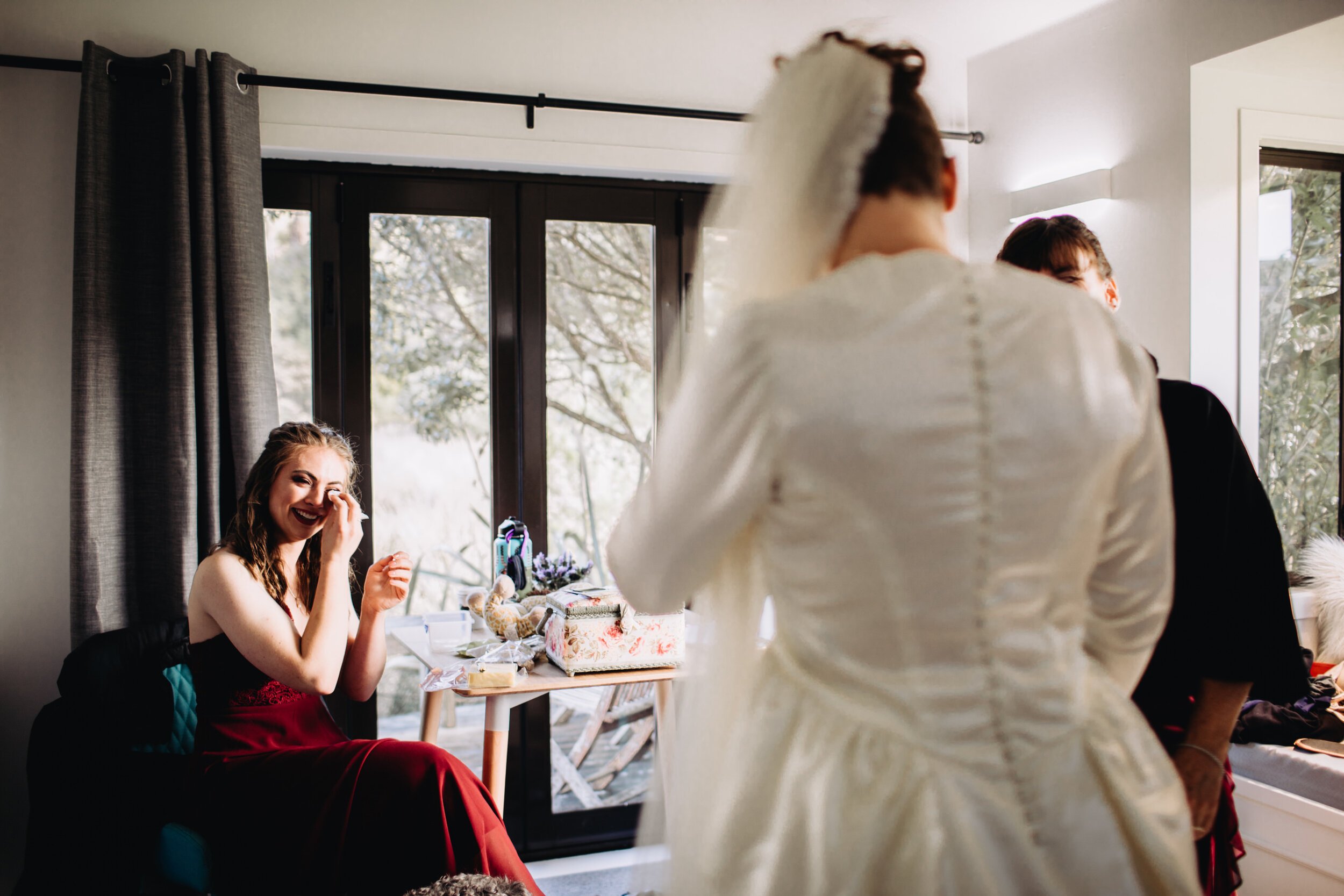 Grandma's wedding dress | Tawharanui lodge | Auckland wedding photographer | New Zealand wedding packages | New Zealand Elopement | Anchor Bay beach wedding photo 