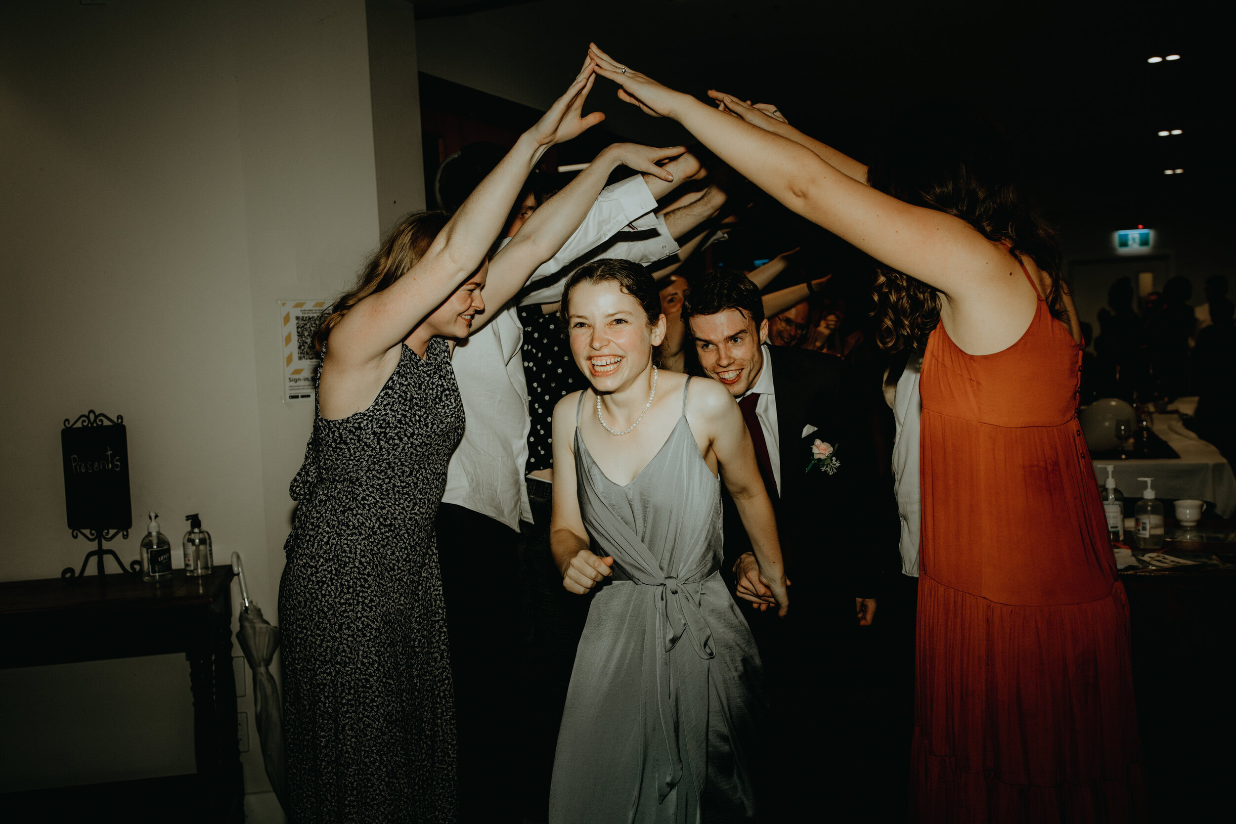 Bride and groom's grand exit 