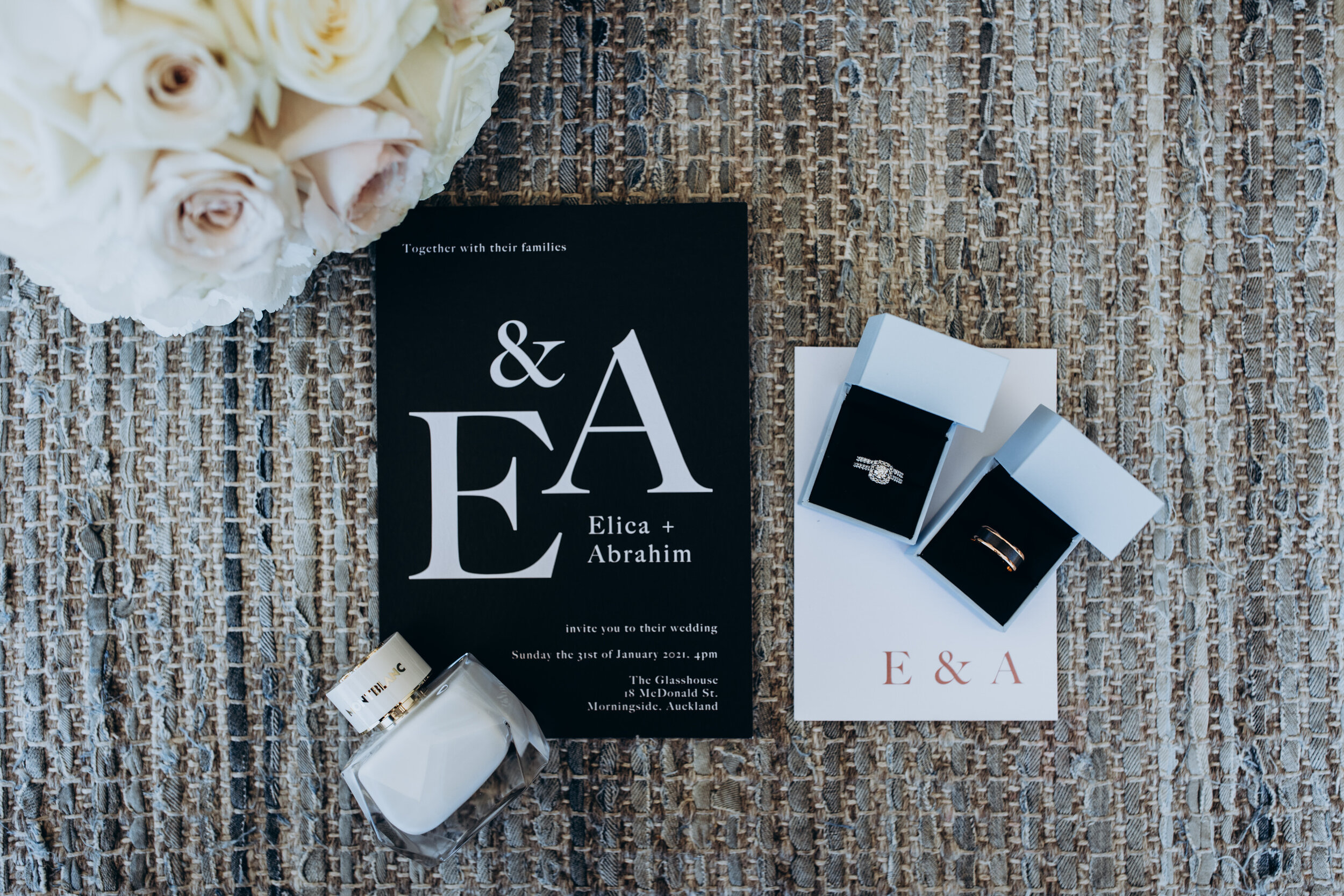 Flatlay detail photos | Glasshouse morningside | Auckland | Auckland wedding photographer | New Zealand wedding photographer | Auckland Domain | Auckland Museum 