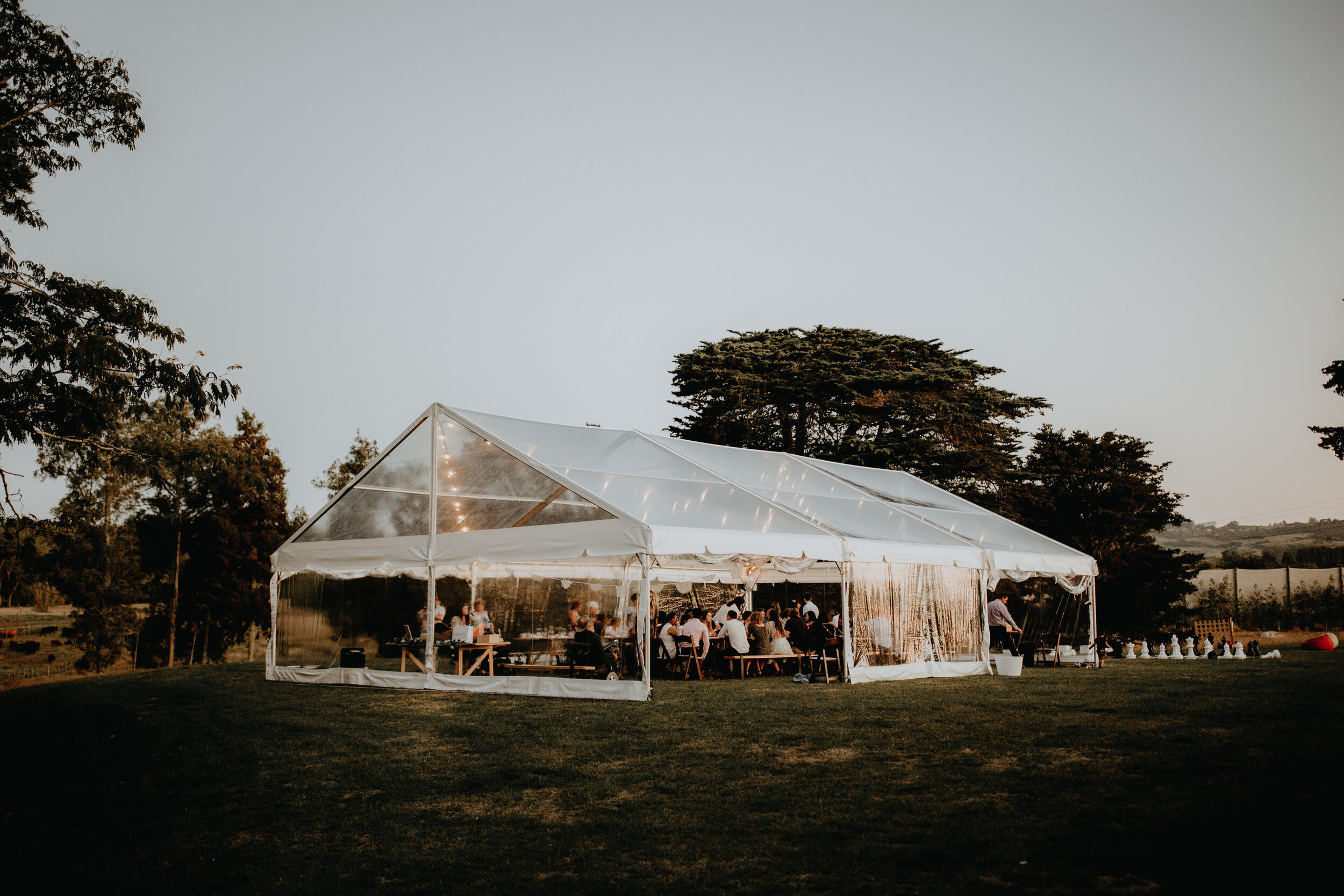 Marquee backyard wedding