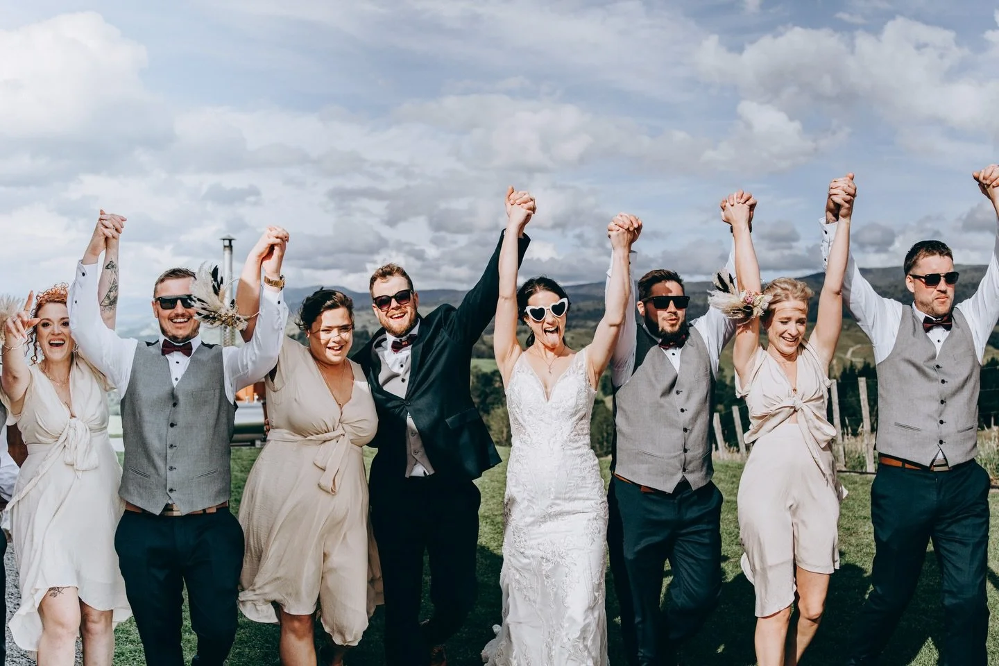 Their day wasn&rsquo;t about perfection &mdash; it was about personality.
Cody (and Sean) crafted their own wedding cake, made lots of tiny mushrooms for the table decorations, and were surrounded by the people who know them best.
Every moment felt w