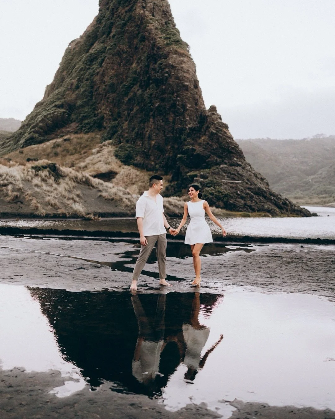 A moody day at Karekare beach with Claire &amp; Matt