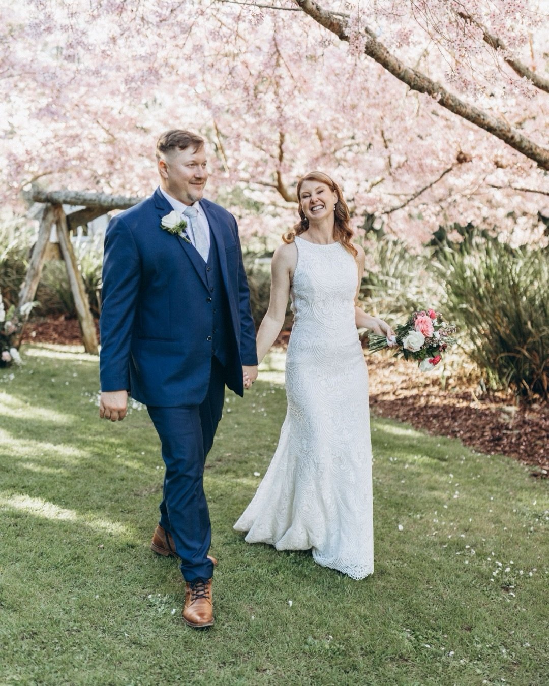 Congratulations to Melissa &amp; Martin! 

What a beautiful wedding beneath the cherry blossoms. Their ceremony, surrounded by their children, closest friends and family, was so special and heartwarming.

Venue: @kumeuvalleyestate 
Celebrant: Dr Kim 