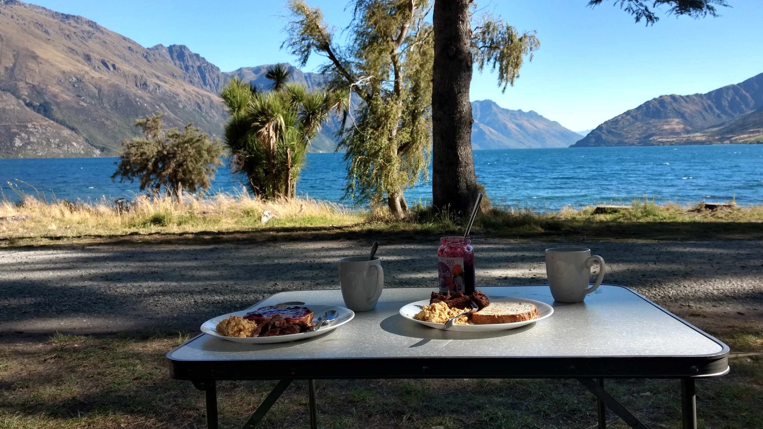 Breakfast at Lake Wakatipu - South Island, New Zealand