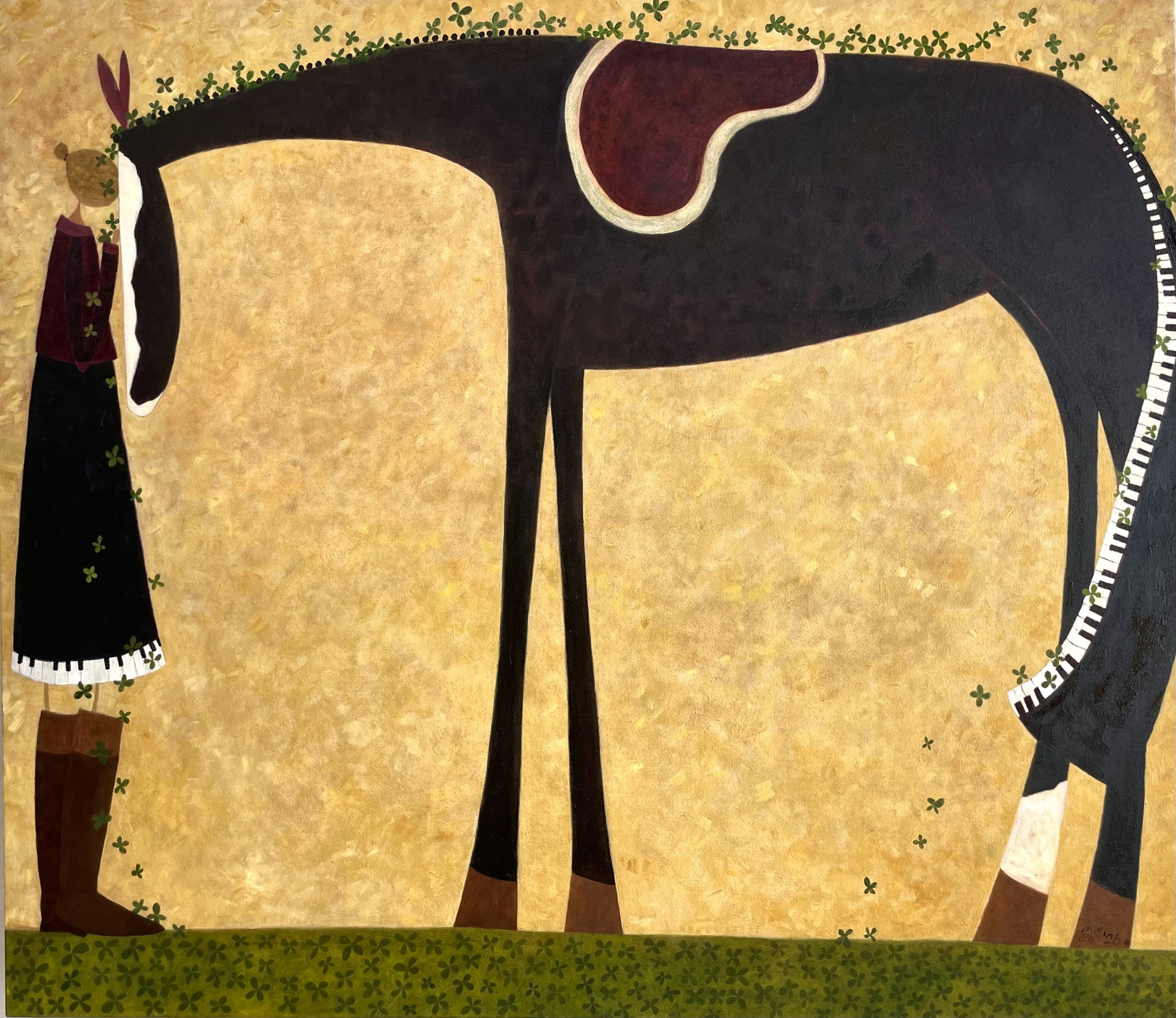 SUERTE. oil on Canvas, 62” x 54”, c.2026.