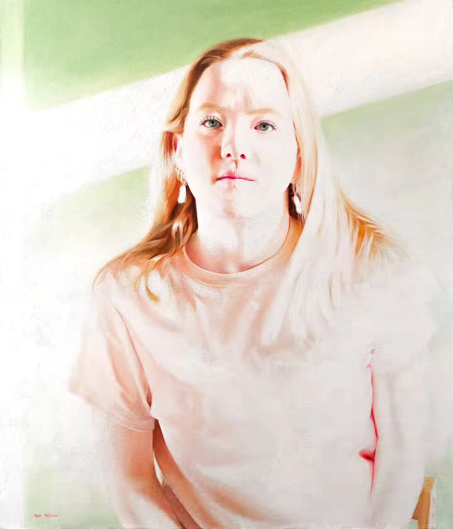 The struggle to accurately photograph something so white and so neon almost outweighs the trouble I saved myself in not painting half my freckles!

(Edit - now with a zoomed in phone photo to see the high-key rainbows I was going for!)

 Honestly tho