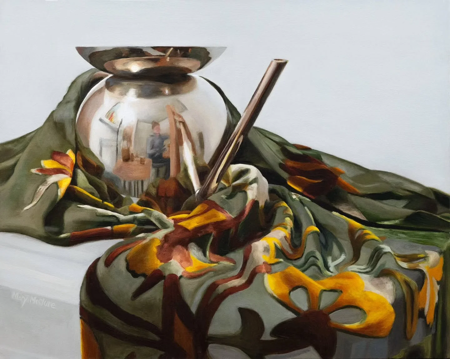 Been painting like mad, and realized I never actually posted the finals from that group I finished in spring! I called this one Self-Portrait in Brass and Velvet - spot the reason why!