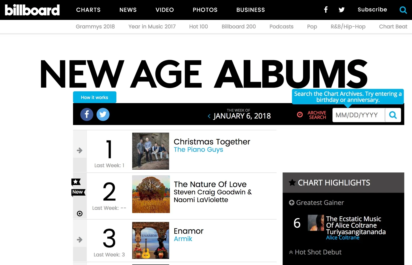 Billboard chart news!