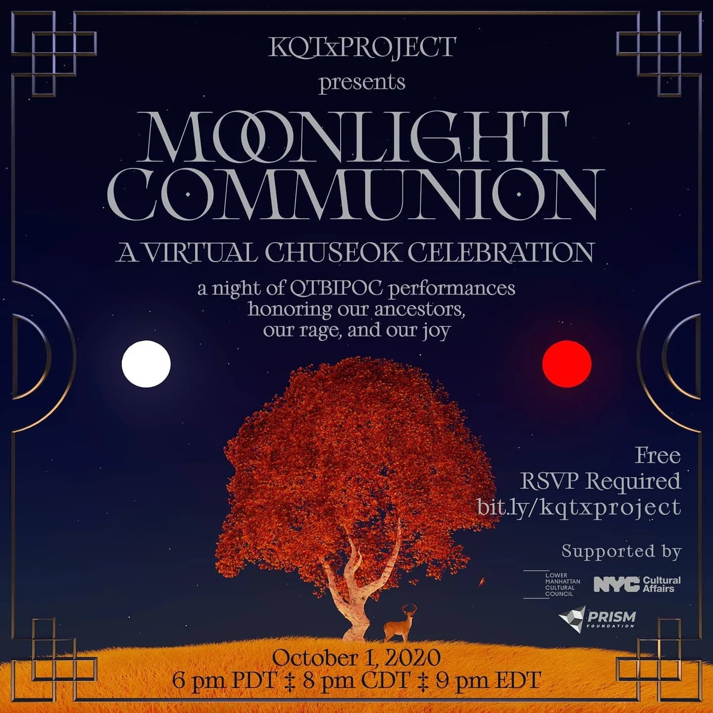 Poster design for @kqtxproject
- - -
Today is 추석 (Chuseok)! On this holiday we celebrate the harvest and honor our ancestors. Earlier today I made offerings to my 할아버지 who passed in jan 2019 and tonight I will be honoring our queer ancestors who have