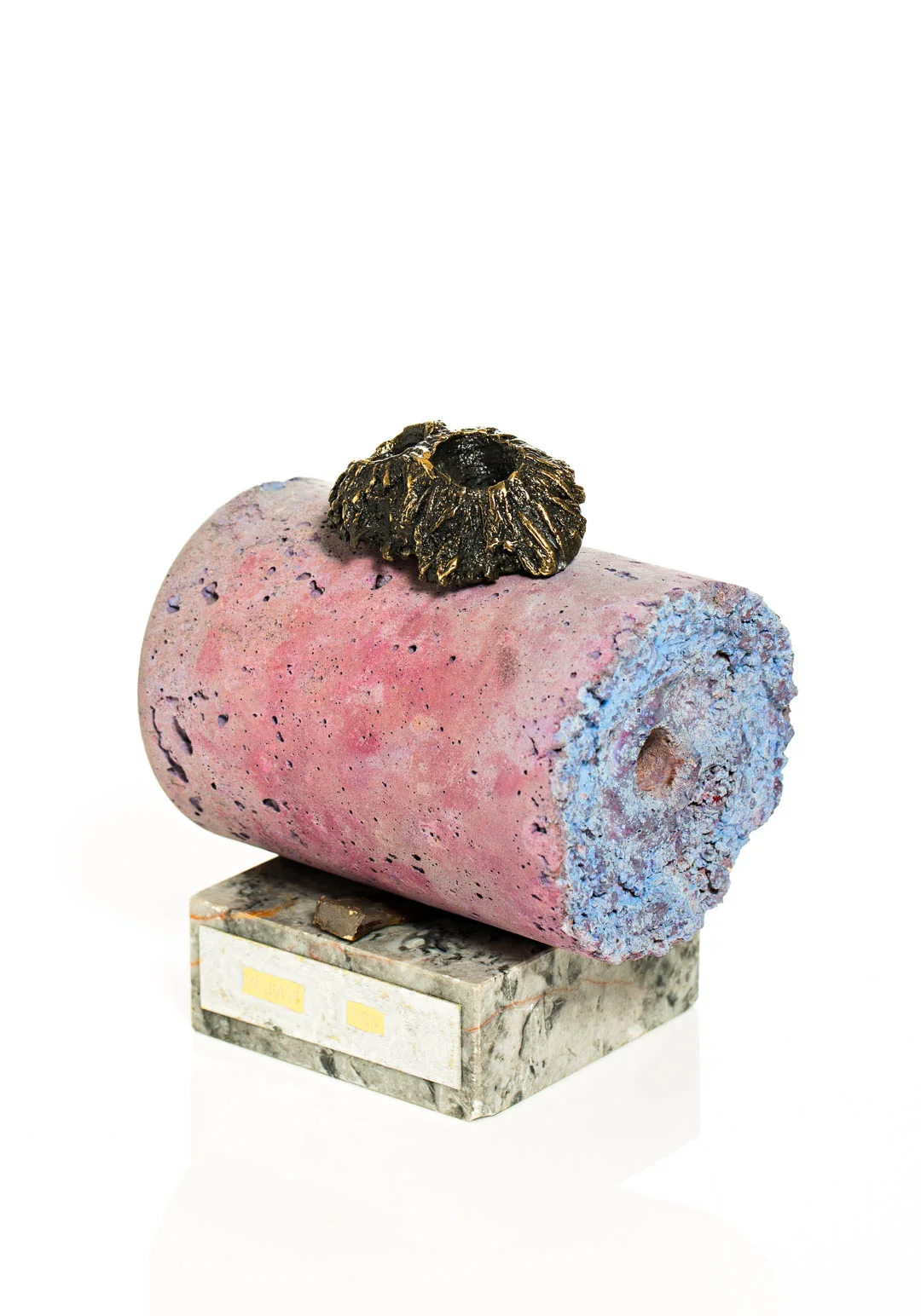 Rebecca Gallo, Small wins 2 , 2017, cast concrete and pigment, cast bronze, trophy base. Photo by Document Photography.