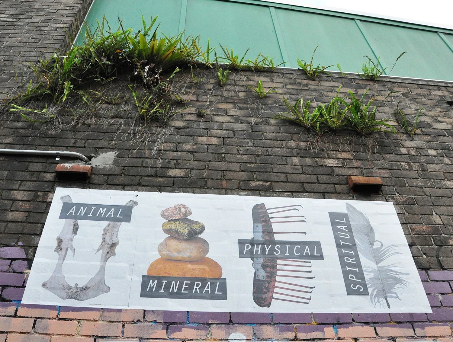  Rebecca Gallo and Chloé Wolifson,  ANIMAL/MINERAL/ PHYSICAL/SPIRITUAL , paste-up in The Bearded Tit Laneway. 