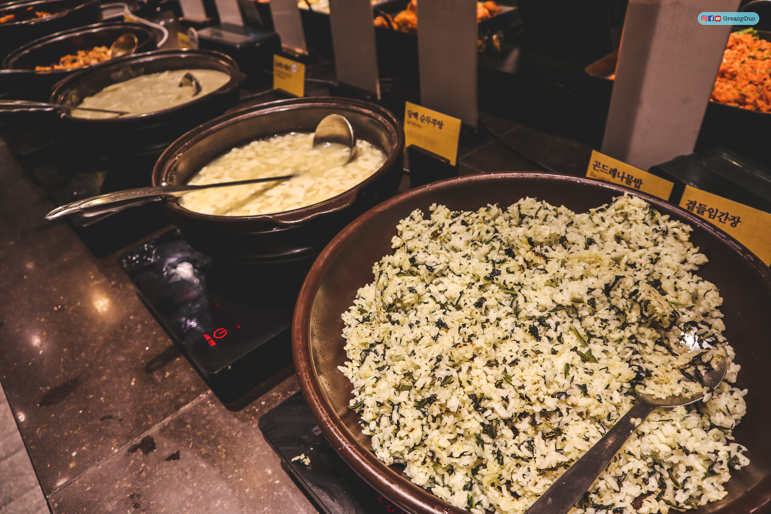 korean sidedishes at nature kitchen buffet, seoul korea