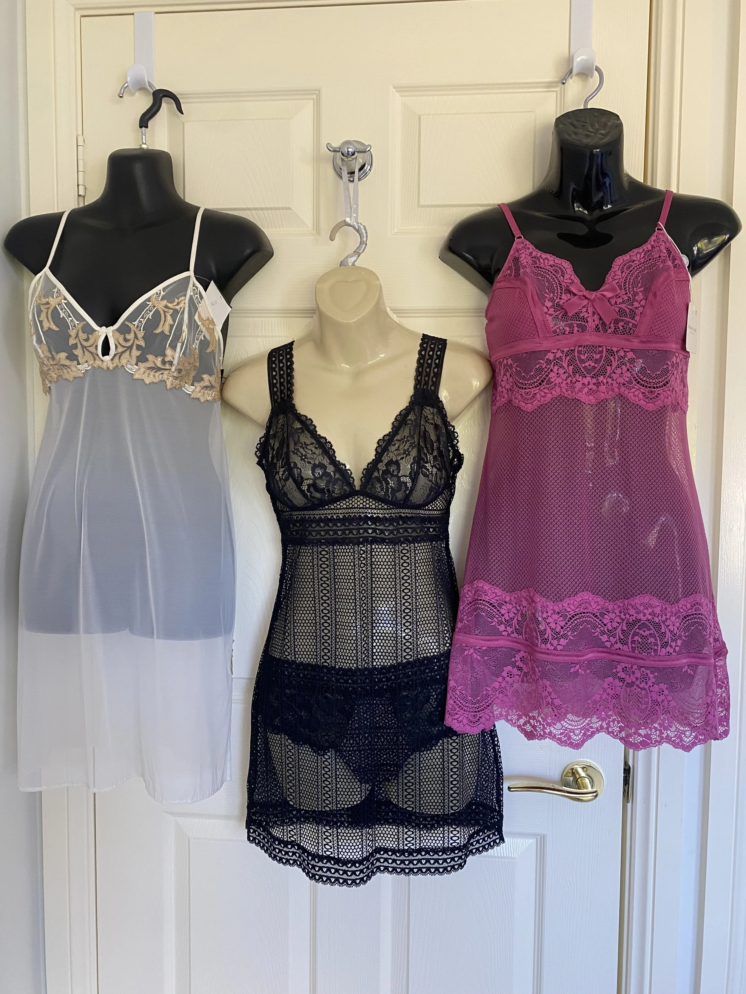 Elegant Lace Nightwear Chemise Set - Size 12 (3 Pack)