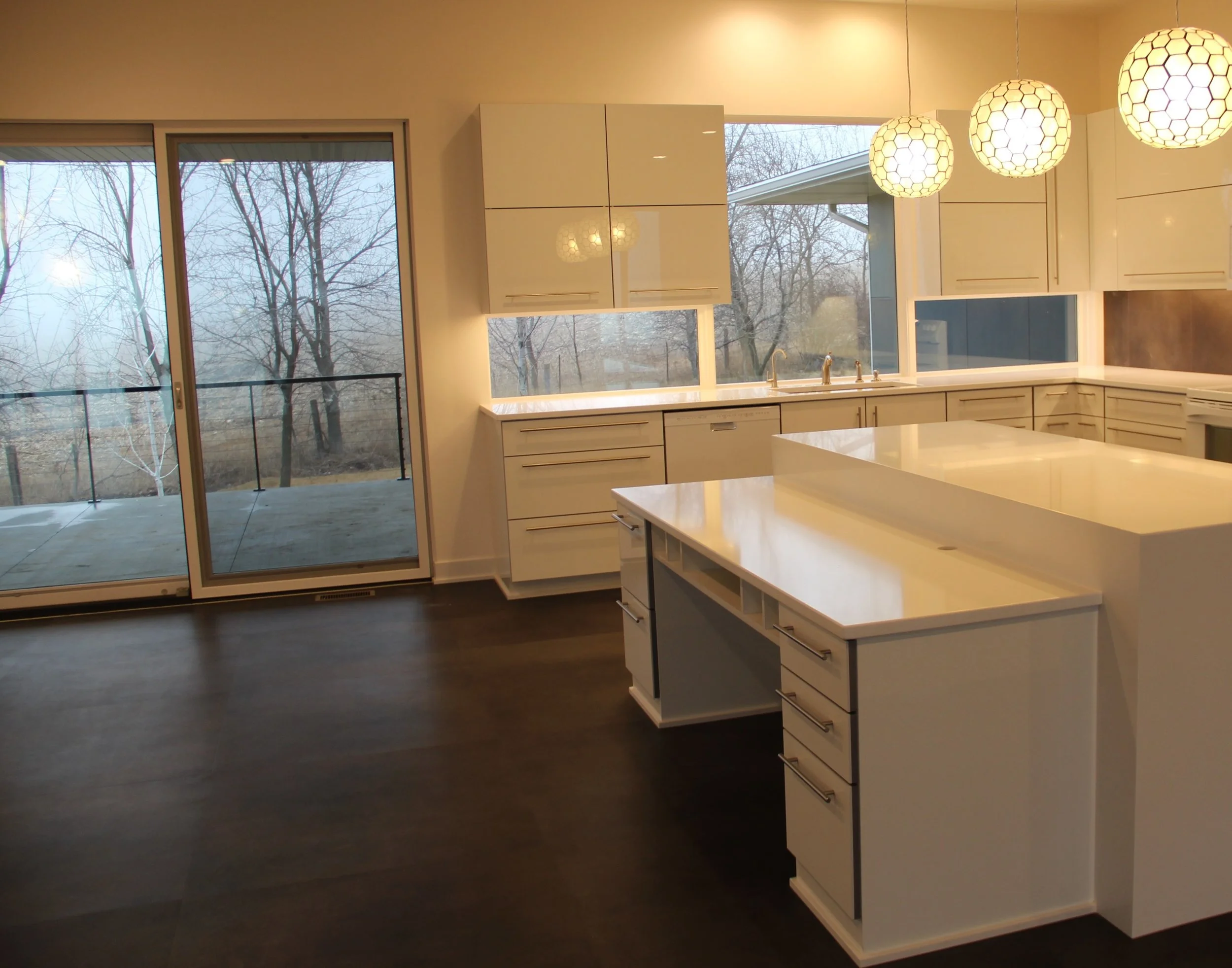  Clean and elegant detailing make the modern interior on this new home.  